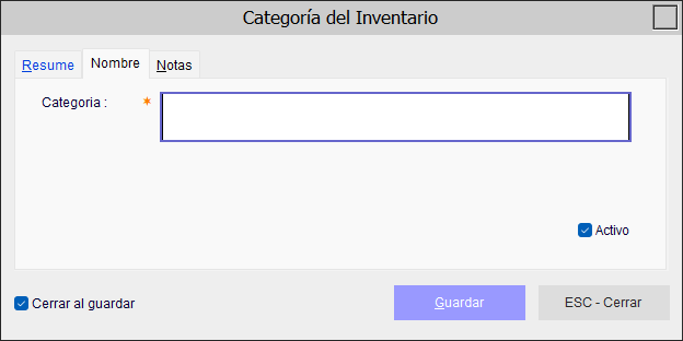 Categoria del Inventario - AbarrotesPDV 1.0