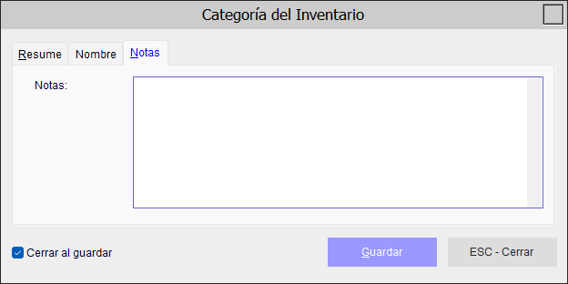 Categoria del Inventario - AbarrotesPDV 1.0