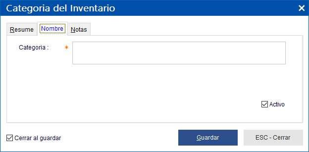 Categoria del Inventario - AbarrotesPDV 2.12