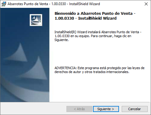 Pantalla Bienvenido a AbarrotesPDV Punto de Venta - Abarrotes punto de venta